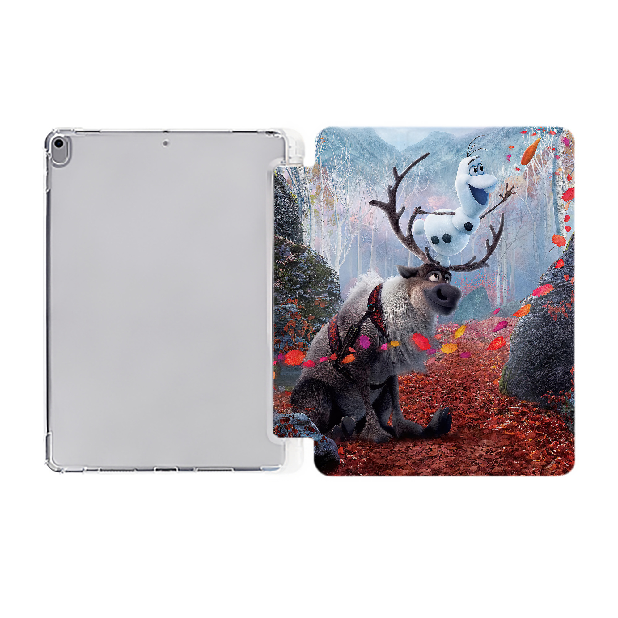（画像用） アナと雪の女王 アンナ エルサ Frozen Anna Elsa IPad ケース ペン収納付き 三つ折りスタンド PUレザー×シリコン 対応機種9.5/10.5/10.9インチ
